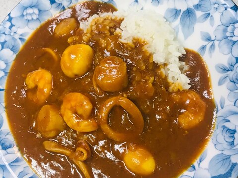 作り置き♪♪いか.えび.ホタテのシーフードカレー